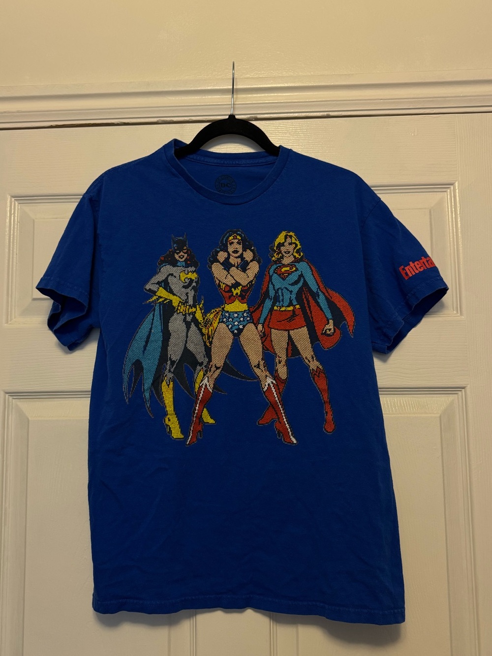 DC Comics Blue Short Sleeve Tee with Wonder Woman, Batgirl & Supergirl